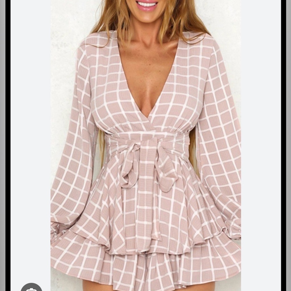 Elegant Pink Plaid Women's Romper